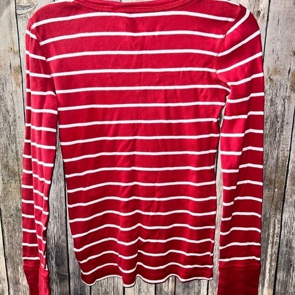 SO brand long sleeve t shirt, red and white stripe, size large - Picture 6 of 8
